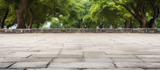 Stone paving block in a park with copy space image