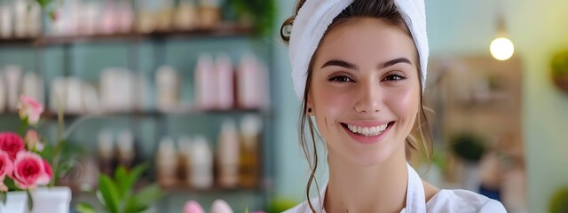 Joyous Nail Technician Expertly Crafting Vibrant Nail Art in a Modern Salon