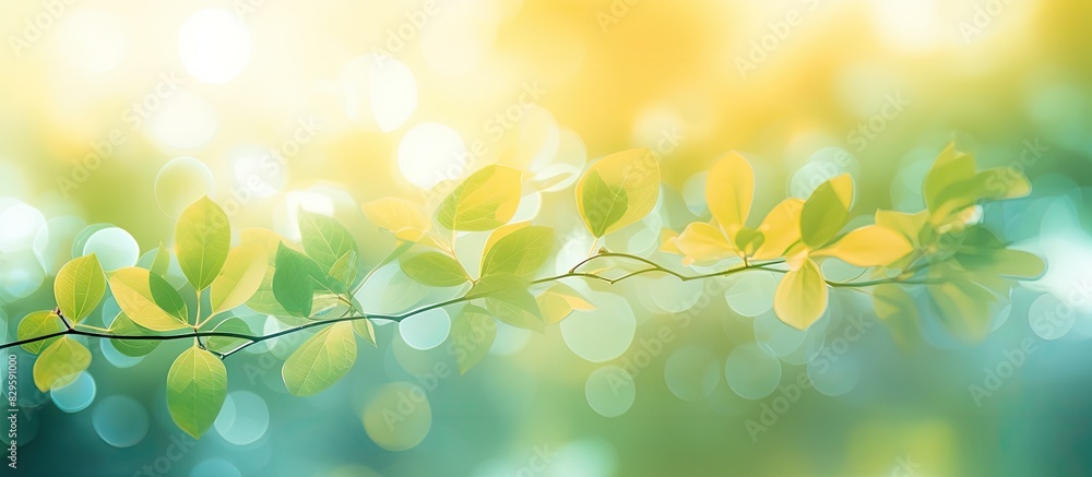 Poster nature inspired abstract blur background featuring out of focus leaves creating bokeh effect ideal f