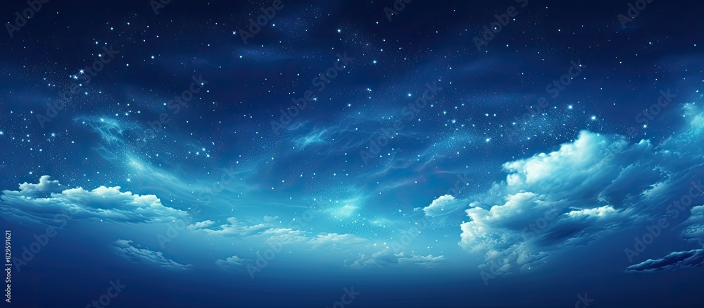 Poster the night sky with the milky way and stars is stunning. copy space image. place for adding text and 