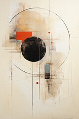 Obraz premium Bauhaus Inspired Abstract Geometric Poster, Eclectic Minimalist Art