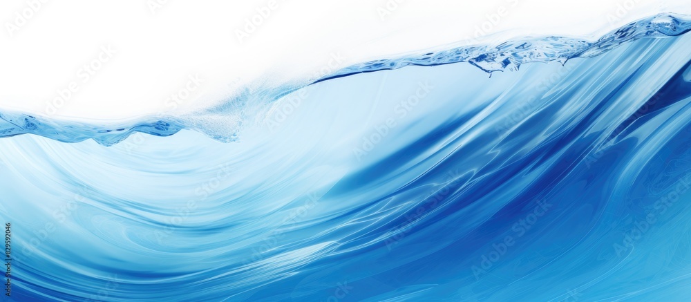 Poster background photography of an abstract blue water wave with a pure natural swirl pattern texture prov