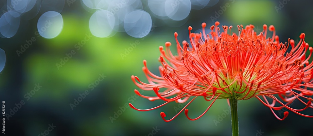 Poster close up image of a blood lily with a blurred background perfect for adding text or graphics with co