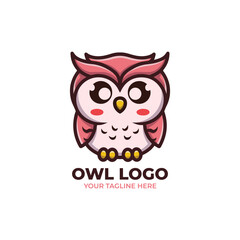 Cute Owl Logo Vector Design