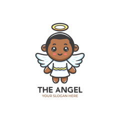 Cute Angel Logo Design Cartoon Character