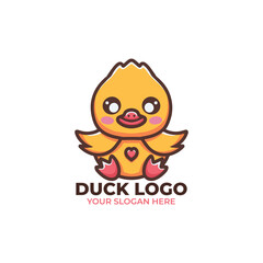 Cute Duck Logo Vector Design