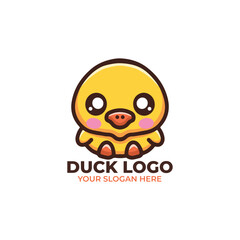 Cute Duck Logo Vector Design