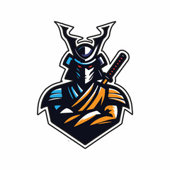 Samurai Mascot Design Logo Vector