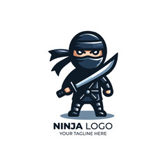 Awesome Ninja Mascot Design Logo