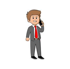 Boy Businessman Cartoon Character