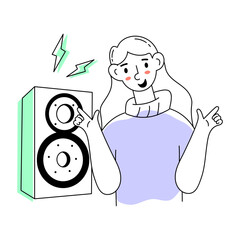 Download doodle mini illustration of a dance party 