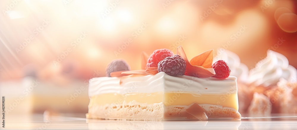 Aufkleber blurred abstract dessert background with copy space image