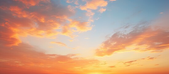 Naklejka premium Sunset and sky orange Beautiful sky in sunset times. Copy space image. Place for adding text and design