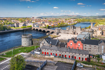 13th century King Johns Castle in Limerick by the Shannon river, Ireland