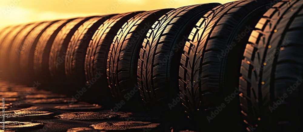 Poster utilize an image of worn out tires as the background for promoting a tire or auto shop incorporate c