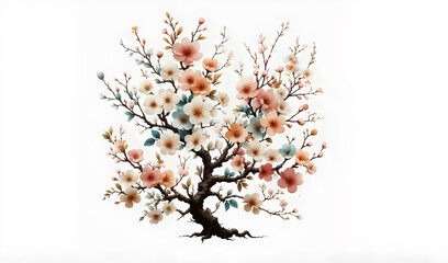 Pictures of Shakura flowers come in a variety of colors. white background