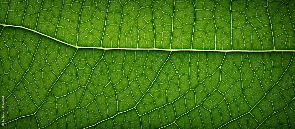 Aufkleber detailed macro shot of a vibrant green leaf texture showcasing a stunning pattern that can be used f