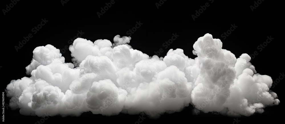 Poster white clouds set against a black backdrop with copy space image