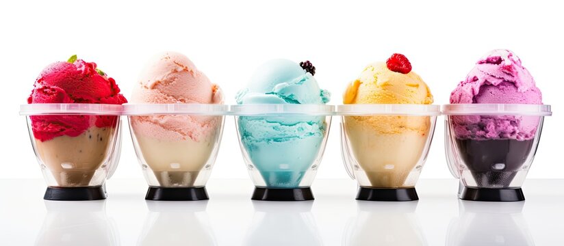 Ice cream maker in multiple colors isolated on a white background with copy space image