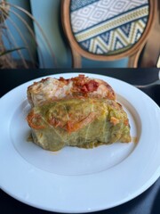 Cabbage rolls in lettuce leaves