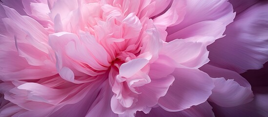 Detailed close up of a pink peony flower with copy space image