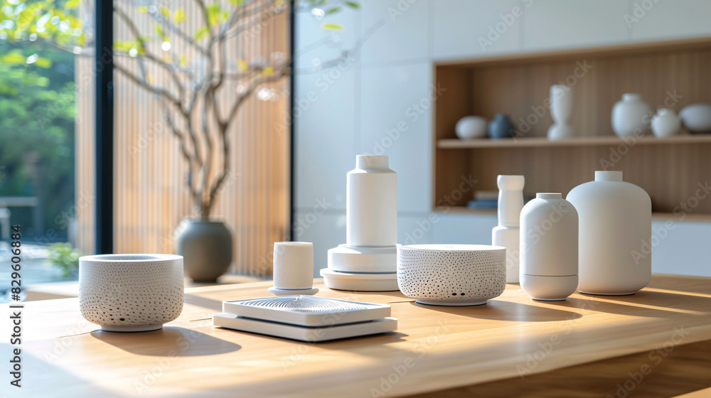 Poster smart home with interconnected devices and voice-activated controls