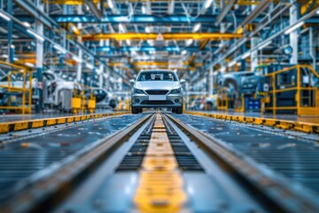 Obraz premium Car repair service center inside a car repair shop