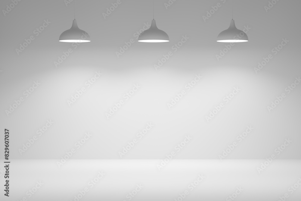 Poster white empty interior scene minimal style with empty space for products presentation or text for adve