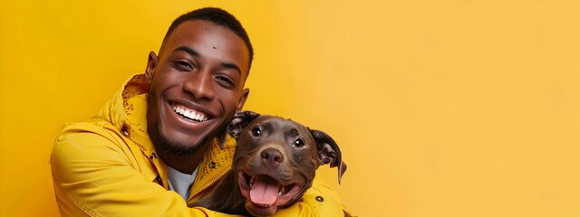 Happy Young Animal Shelter Board Member Radiating Joy and Dedication in Colorful Portrait