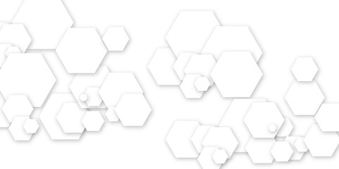 Abstract white and grey seamless hexagon pattern background. Abstract hexagonal concept technology background. Vector Illustration