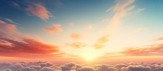 Obraz premium Sunset with a softly blurred sky perfect for a copy space image