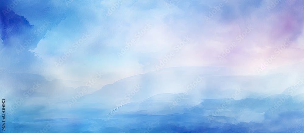 Poster watercolor background with blue light and texture on paper creating copy space image