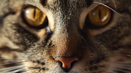Eyes of a feline Domestic cat male cat portrait of an animal Whiskers of a cat - Powered by Adobe