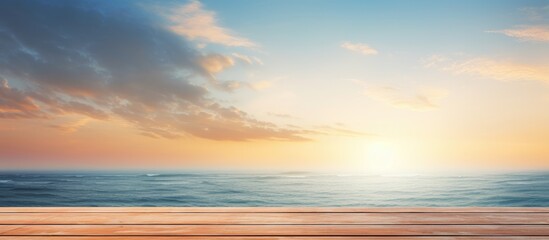 Obraz premium Beautiful morning horizon over the sea with a scenic view and copy space image