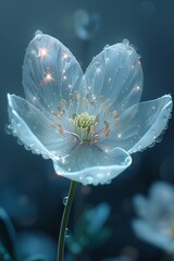 Elegant Flower With Water Droplets