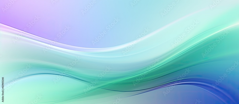 Poster soft pastel colors in blue purple and green combine in a holographic blurred abstract background wit