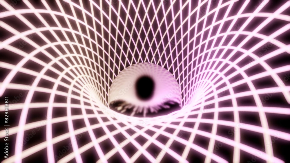 Aufkleber abstract vortex of bended and crossed lines. design. optical illusion of a sphere inside vortex.
