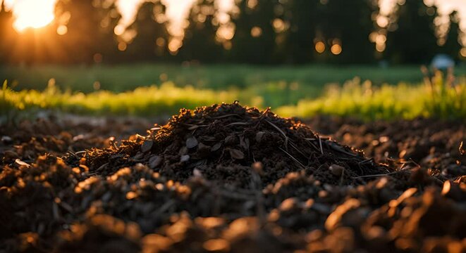 Natural compost in a garden.