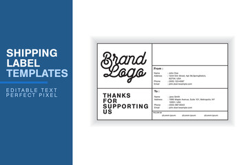 Custom Shipping Label Design Template with Sender, Recipient, Package Details