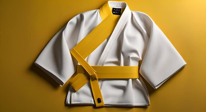 Yellow karate kimono.