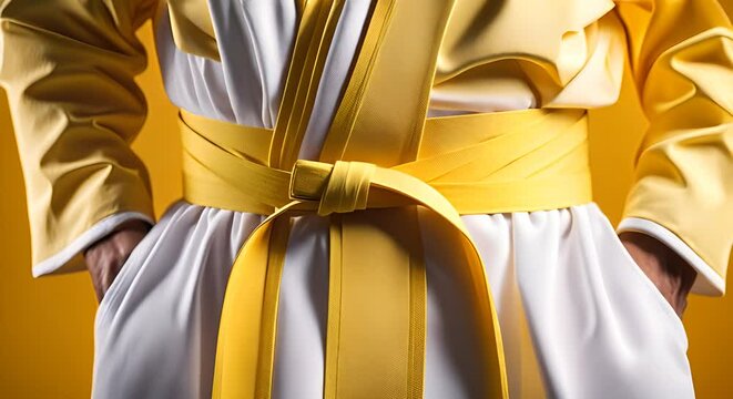 Yellow karate kimono.
