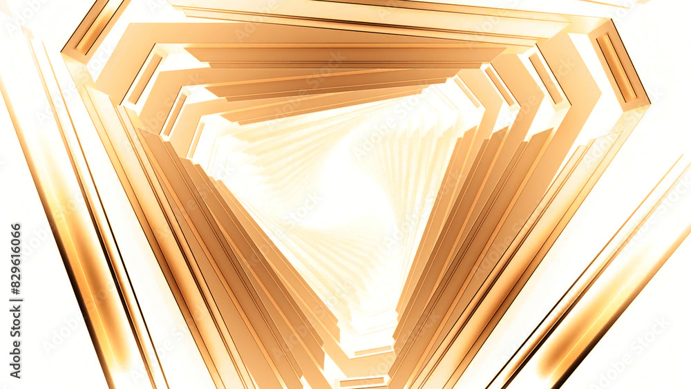 Poster movement in triangular cyber tunnel. motion. advancing cyber tunnel with triangles. cyber tunnel of 