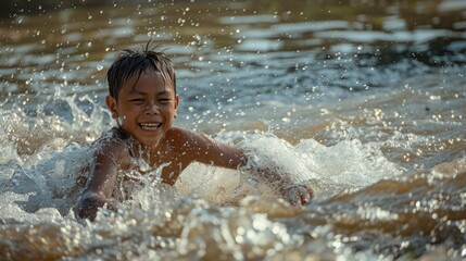 A dip in the cool waters of the river is a welcome respite after a day spent under the hot sun.