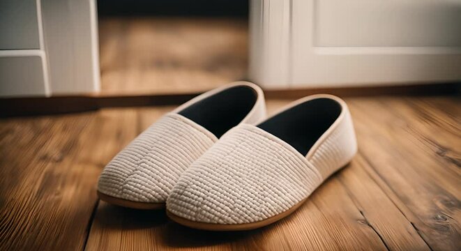 House slippers at home.