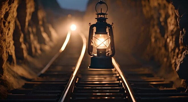 Gas lamp in a mine.