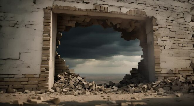 Hole in a wall.