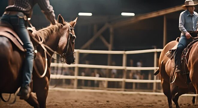 Cowboys at a rodeo.