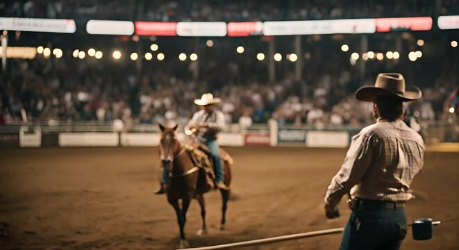 Cowboys at a rodeo.