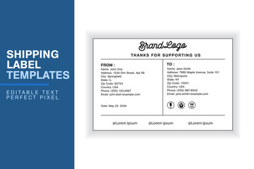 Custom Shipping Label Design Template with Sender, Recipient, Package Details