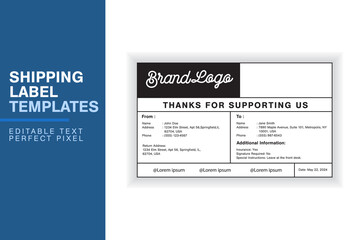Custom Shipping Label Design Template with Sender, Recipient, Package Details